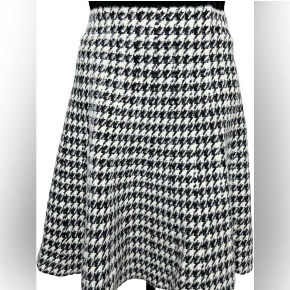 Max Studio Houndstooth Knit Blazer Skirt Set Womens L Black White Two Piece - Picture 3 of 8